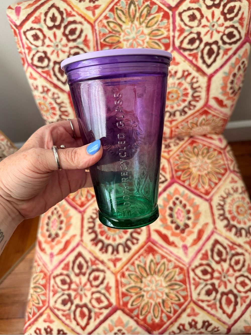 Starbucks Purple and Green Ombre Reusable Cold Cup - Picture 2 of 4